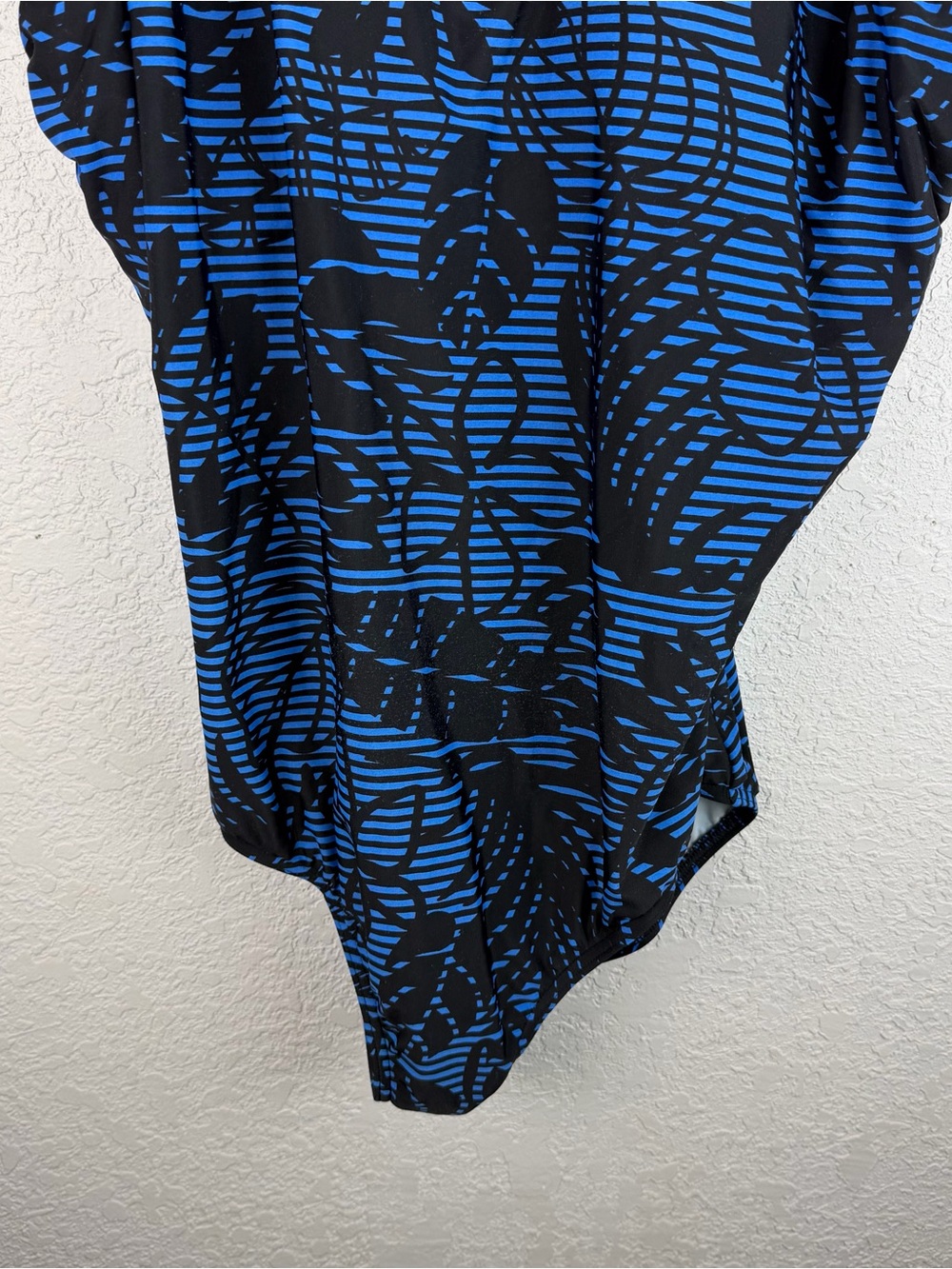 Lands' End Black & Blue Floral-Stripe One-Piece Swimsuit - Picture 3 of 6